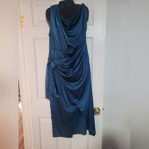 Nwt Chic Asymmetrical Blue Dress